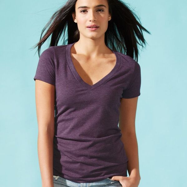 Women’s CVC Short Sleeve Deep V Thumbnail